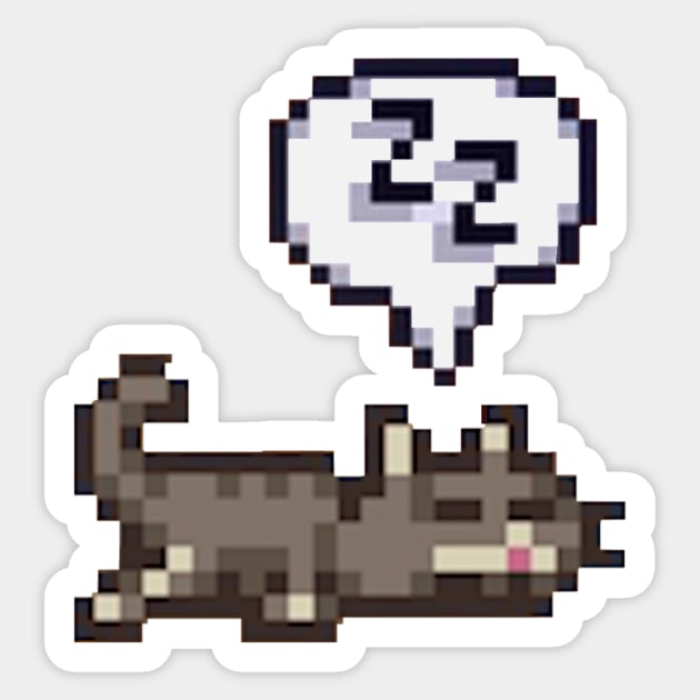 Stardew Valley Sleeping Cat Sploot Sticker by r9440